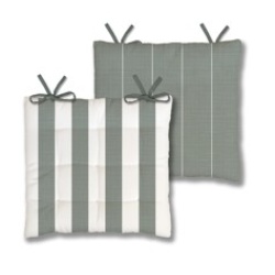 Seat Cushion Green 16 x 16" Reversible Cabana"