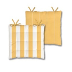 Seat Cushion Yellow 16 x 16" Reversible Cabana"