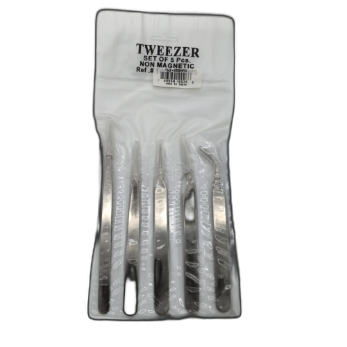 Professional Non Magnetic Tweezer Set 5pk.