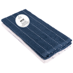 Navy Terry Popcorn Kitchen Towels 2 Pack 16x24 Inch