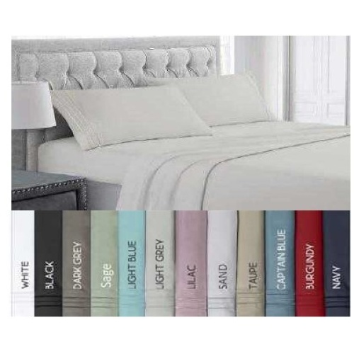 9900 Double Sheet Set 4pc Solid Ass't Colours