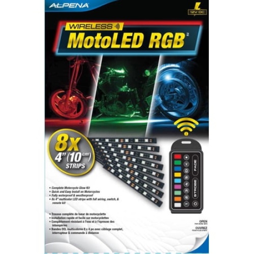 MotoLED RGB Wireless 4 Strips 8pk Alpena