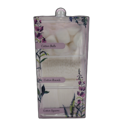 Cotton Ball, Rounds & Squares In Acrylic Contrainer Laura Ashley