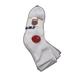 Socks Ladies High Quarter 7pk. White K-swiss Size 9-11