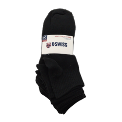 Socks Men's 10pk. Flat Quarters Black K-swiss Size 6-12