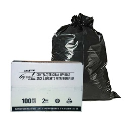 Construction Garbage Bags 100pk 35x50in 2mil Black EZ Clean Ultra