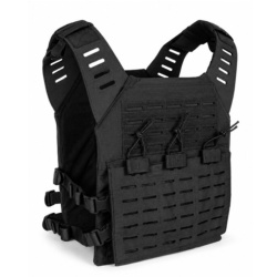 Plate Carrier Laser Cut Black w/ Triple Mag Pouch Air Raid
