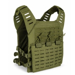 Plate Carrier Laser Cut OD w/ Triple Mag Pouch Air Raid