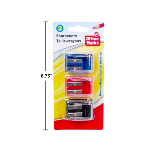 Pencil Sharpener Double 3-pc, Office Works