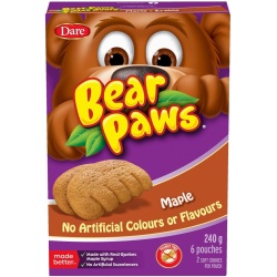 Bear Paws Cookies Maple 240g. 6 Pouches x 2 Cookies Dare