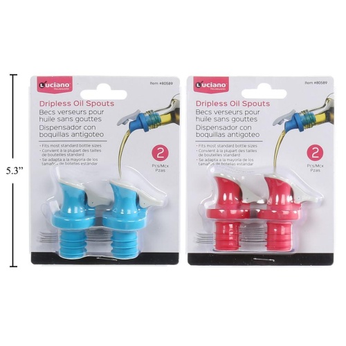 DRIPLESS OIL SPOUTS SET 2-PC LUCIANO