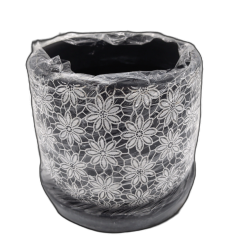 Planter w/Attatched Saucer Black 5.5 x 4.5""