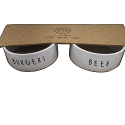 2pc. Pet Bowl Set Small Burgers/beer Winifred & Lily