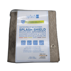 Shower Curtain Waterproof Microfiber Splash Shield 70 X 72" Beige"