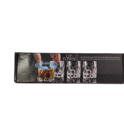 10oz. Spinning Double Old Fashion Glasses Set Of 4 Up Town Bar