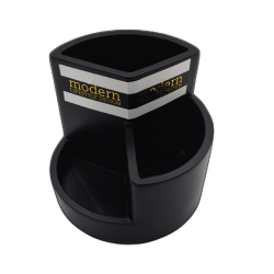 3 Compartment Organizer Round Black Modern Lifestyle Design