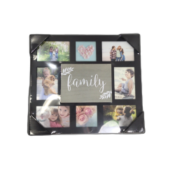 Collage Photo Frame 8 Openings Family Black