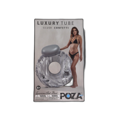 Luxurious Pool Float Silver Confetti 42 x 42" x 21" Poza"