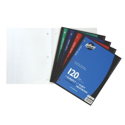 1 Subject Neatbook 8 x 10.5" 120 Pages 3 Hole Punched Assorted Colours Hilroy"