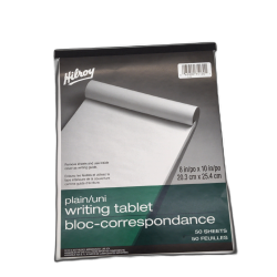 Plain Writing Tablet 8 x 10" 50 Sheets Hilroy"