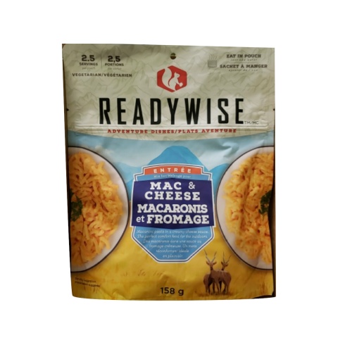camping food Mac & Cheese 158g makes 2.5 servings ReadyWise