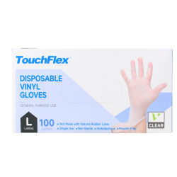 Touchflex Vinyl Gloves 100ct Size Lg