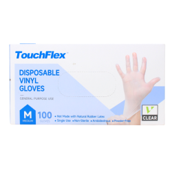 Touchflex Vinyl Gloves 100ct Size M
