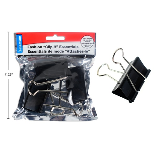 BINDER CLIPS 3 PK BLACK 2 51MM