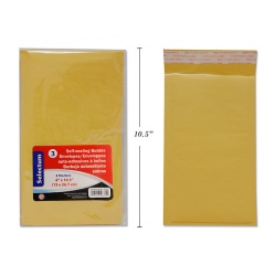 BUBBLE ENVELOPES PEEL/SEAL6X10.5  5X9.5" 4PC/PK"