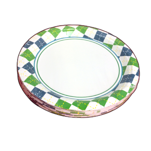 Paper Plates 7 Round Blue & Green 125pk.