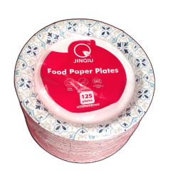 Paper Plates 8.8 Round Flower Pattern 125pk."